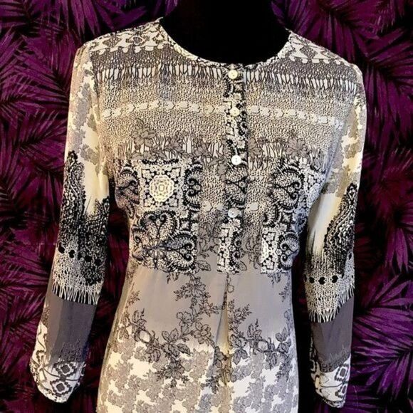 Fig & Flower Sheer Lightweight Tunic, Size Medium - Picture 9 of 9